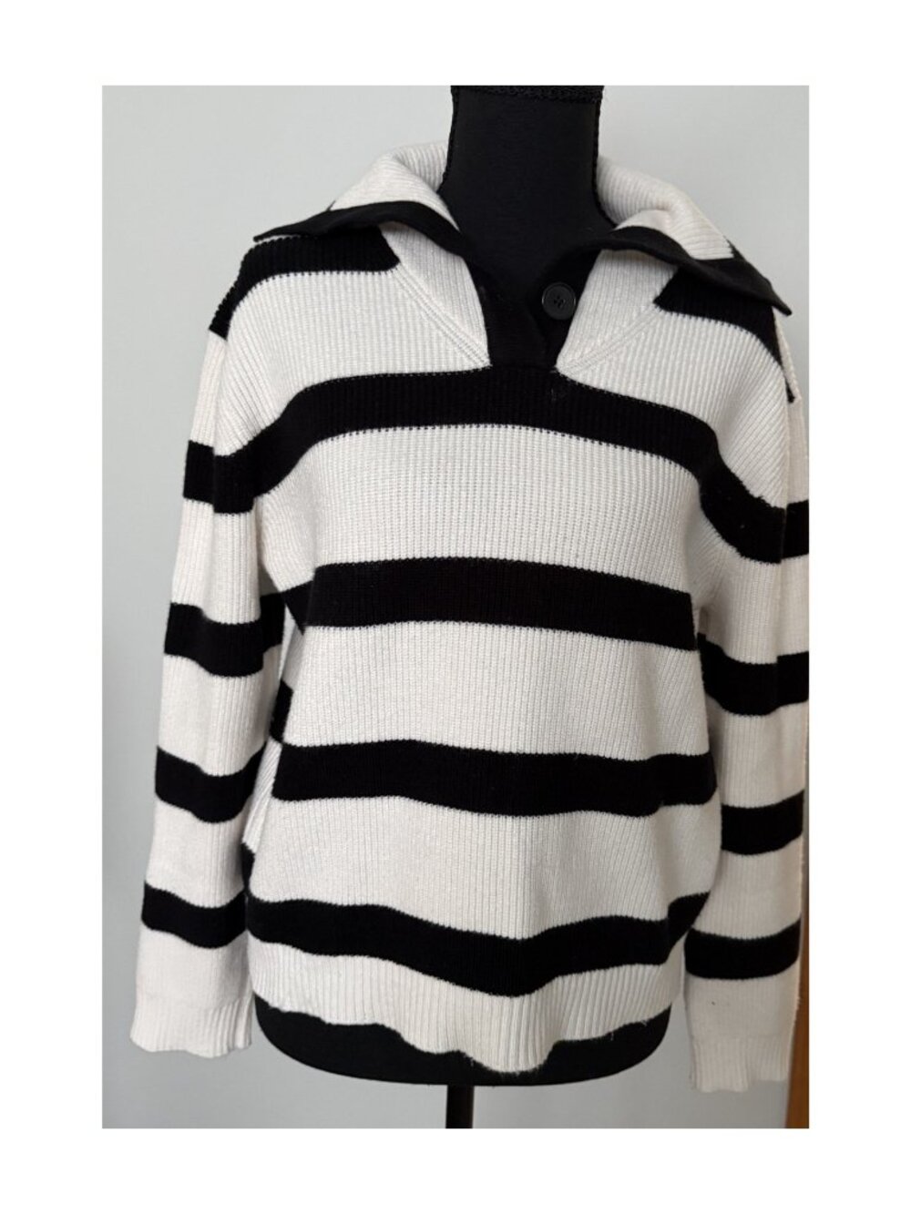 OVS Sweater - Sz Med.  Black and White Striped